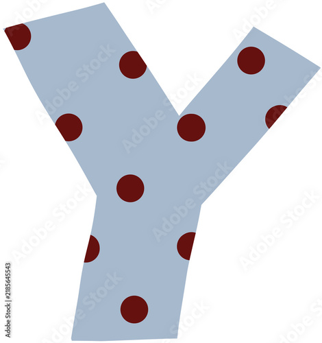 Dotted Pattern Letter Y Alphabet Decorative Typography Graphic Element