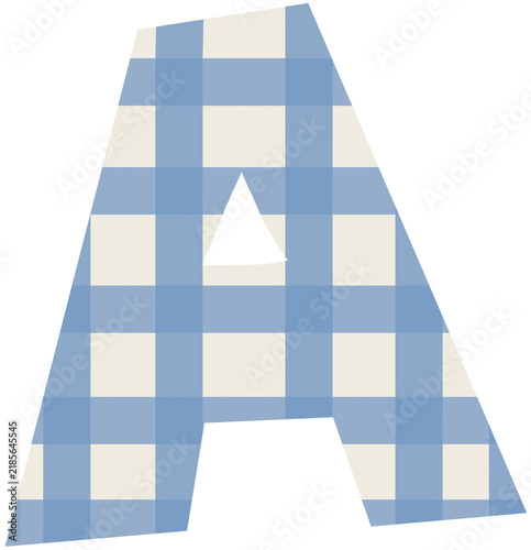 Checkered Pattern Letter A Alphabet Decorative Typography Graphic Element