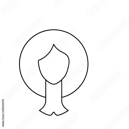 Outline of a woman's head and shoulders