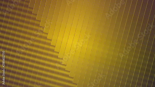Abstract golden yellow layered geometric lines forming a diagonal wave on dark olive background, luminous modern pattern with depth, perspective and elegant digital texture