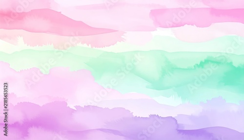Soft Pastel Watercolor Washes Layered on Abstract Background