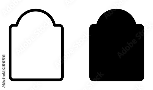 Simple Geometric Shapes, Arch Top Icons, Outline and Solid Fill Vector Graphics, Minimalist Design Elements for Web and Print