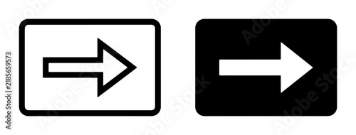 Right Arrow Icons, Navigation Buttons, Forward Direction Symbols, Next Step Indicators, Black and White Contrast