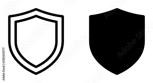 Shield Icons, Security Protection Symbol, Safety Emblem, Defense Badge, Vector Graphics for Assurance and Trust