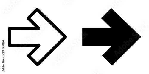 Directional Arrows Set: Black Solid and White Outline Icons for Navigation, Progress, and Next Steps. Vector Graphics for UI and Web Design.