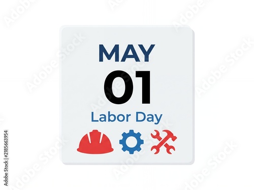 Labor Day May 01 Design With Construction Iconography