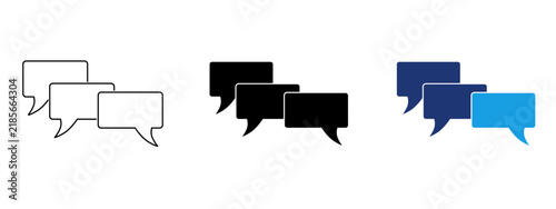 Foto Group chat icon with multiple rectangular speech bubbles
