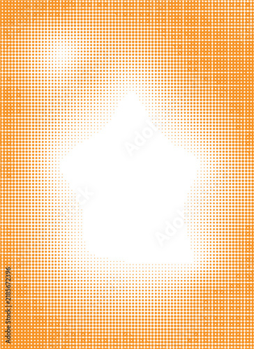 Orange Halftone Dotted Frame Abstract Background Design