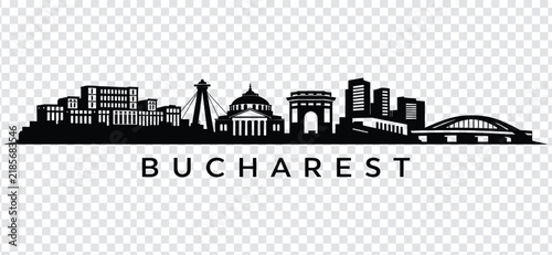 Foto Bucharest skyline silhouette vector illustration