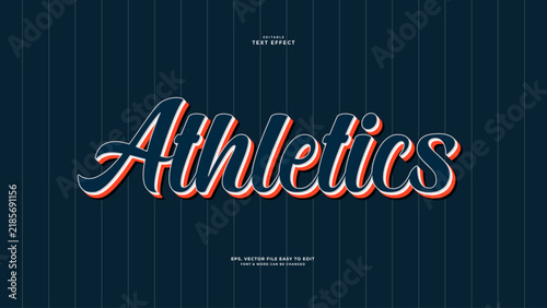 Athletic editable text effect leaugue text style