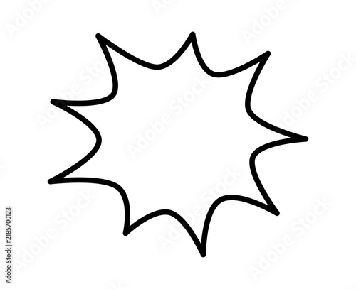 Comic Book Explosion Speech Bubble Line Art Design Element Isolated on Transparent Background