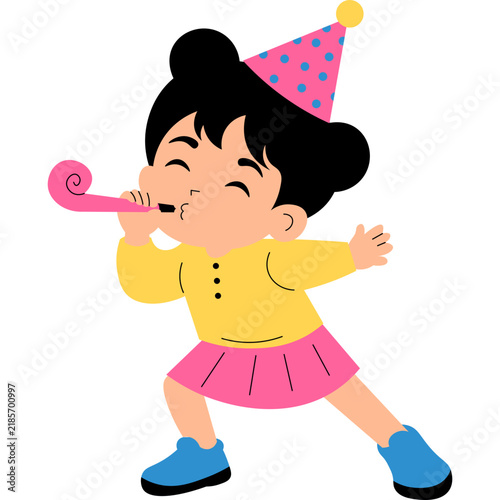 Kid Celebrating New Year Illustration
