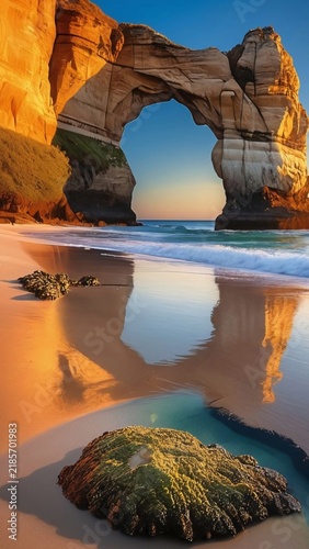 Natural stone arch beach