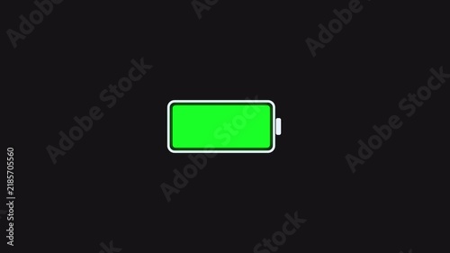 Full green battery with breathing glow and soft light sweep