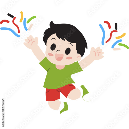 Kid Celebrating New Year Illustration