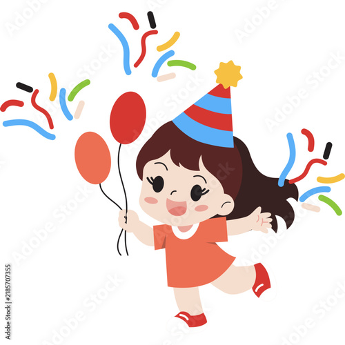 Kid Celebrating New Year Illustration