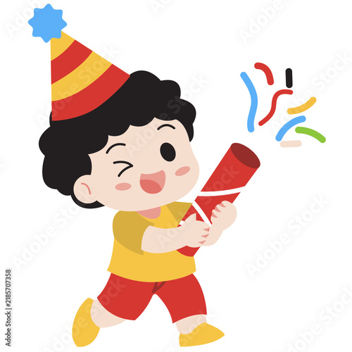 Kid Celebrating New Year Illustration
