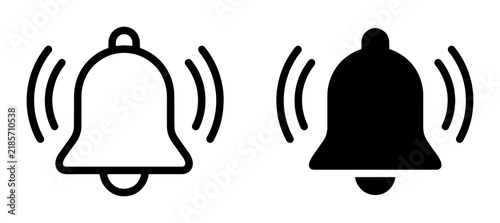 фотографія Bell Notification Icons, Alert Symbols, Sound Icons, Ringing Bells, Vector Graph