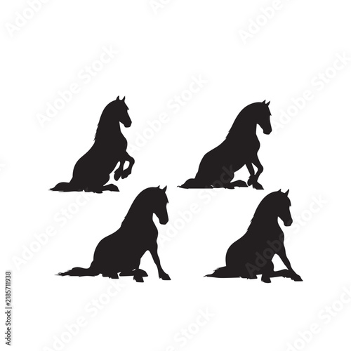 Mustang Horse Silhouette Vector Set
Wild Mustang Horse Black Silhouette
Horse Silhouette Black and White Illustration