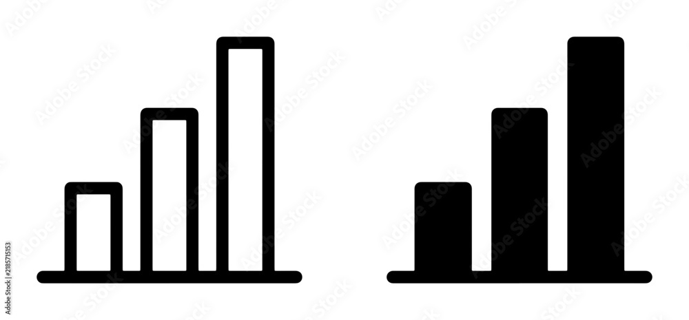 Obraz premium Bar Chart Icons, Growth Statistics, Data Visualization, Business Analytics, Financial Trends, Vector Graphics Set