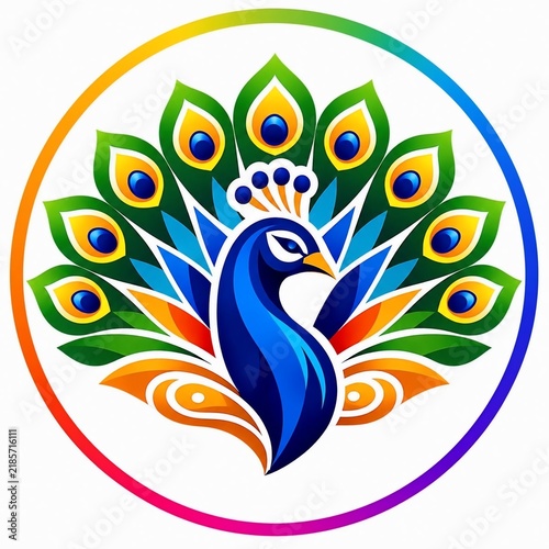 Colorful peacock logo