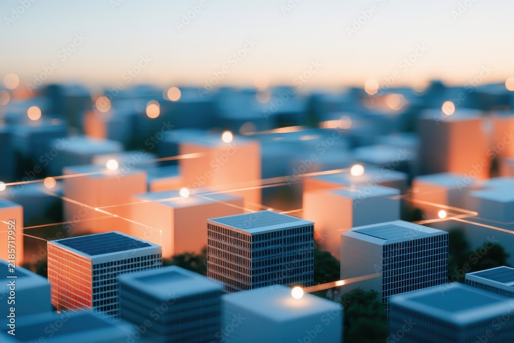Fototapeta premium distributed rooftop solar network