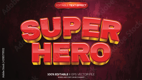 3d text effect super hero theme
