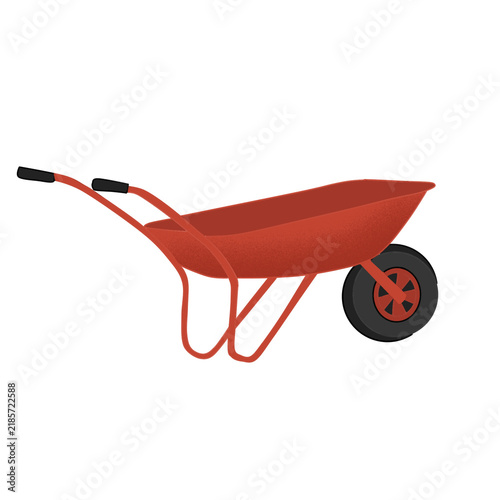 Red Wheelbarrow Cart Illustration Isolated on Transparent Background