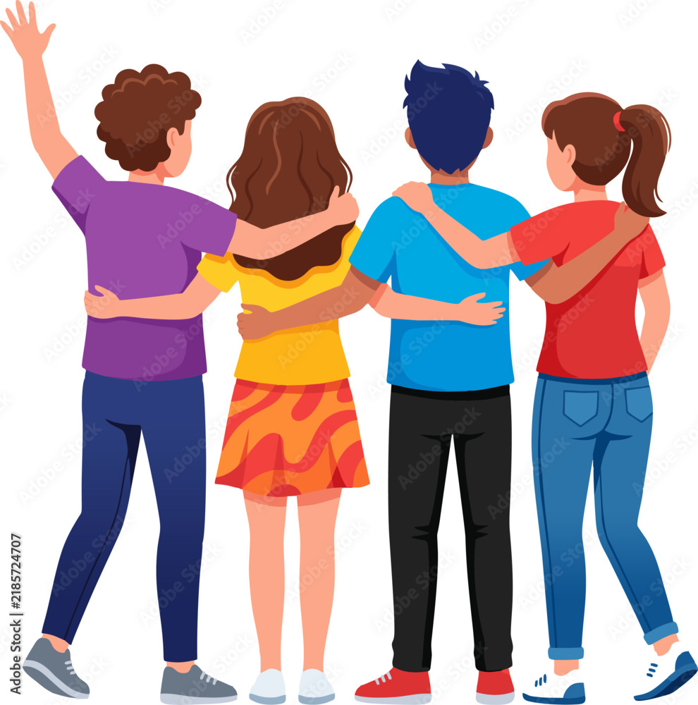 Obraz premium Group of Friends Standing Together Friendship Day
