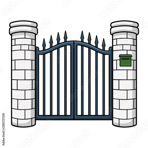 Vector illustration of a gate, entrance
