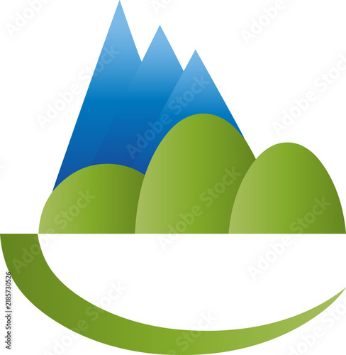 Berge, Wiese, Reisen, Sport, Tourismus Logo