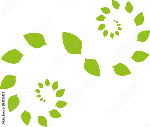 Spirale aus Blätter, Gärtner, Wellness, Logo, Hintergrund