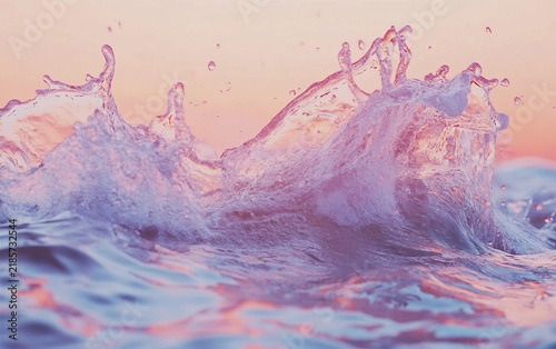 Water Splash in Holi Color Gradient Caught in Motion Isolated on white background.