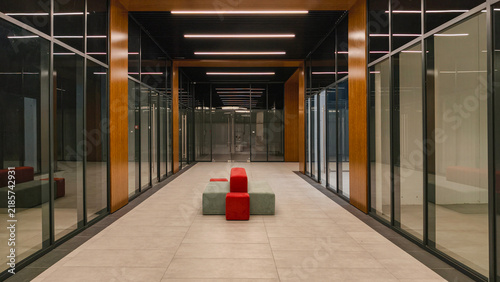 Fotografie Empty modern shopping mall interior due to low demand