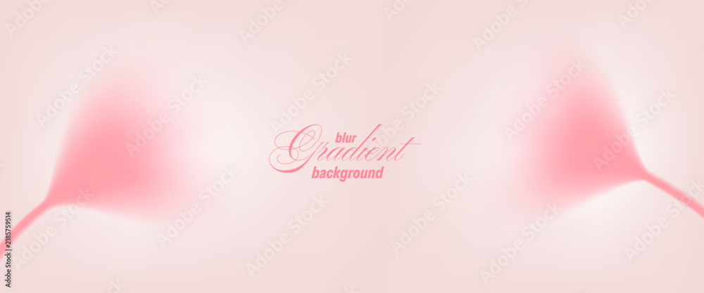 Obraz premium Soft blur pink flower background with delicate shadow on spring gradation. Pastel ethereal floral in gentle mood for wellness spa poster. Elegant vector backdrop with copyspace for social media