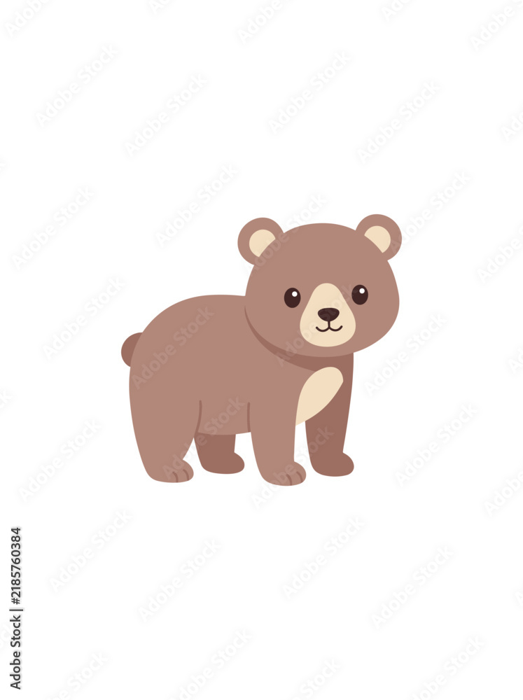 Fototapeta premium Cute Cartoon Bear Illustration for Autumn Product Mockup Design