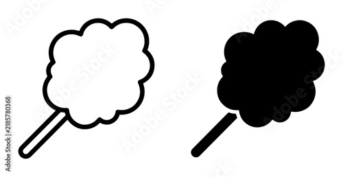 Cotton Candy Icons, Sweet Treat Vector Art, Confectionery Symbol, Carnival Food Graphic, Fluffy Sugar Snack