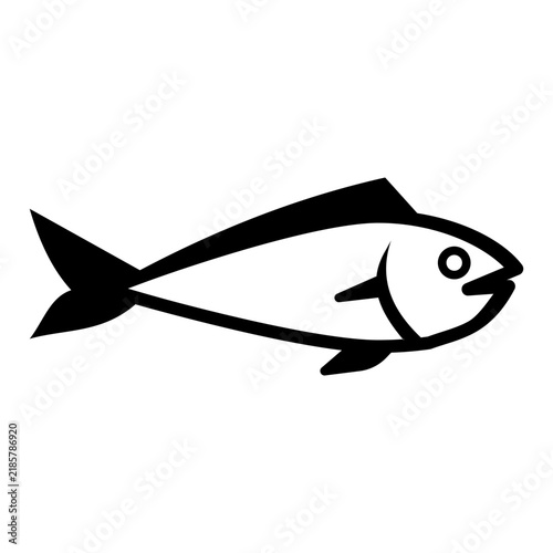 Vector black and white fish icon / signage