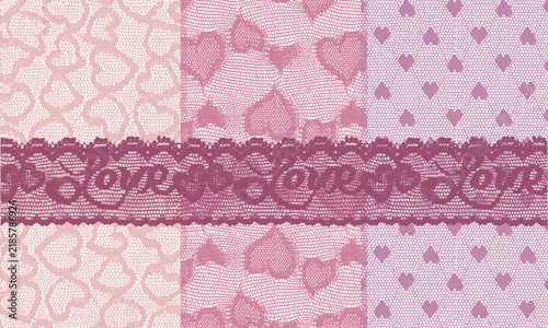 A heart-motif lace fabric bundle that is ideal for wedding decor and Valentine's Day crafts.