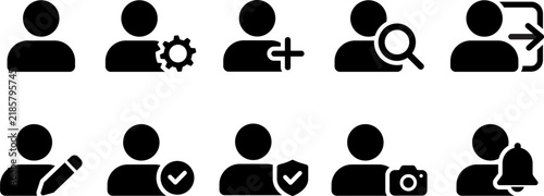 User Profile Icon Set for Mobile App and Web Interface Design