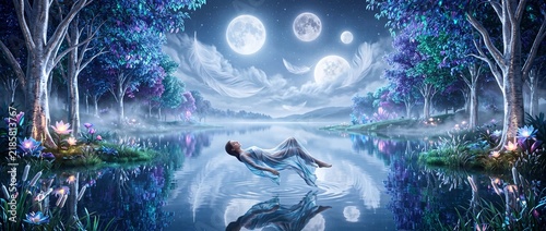 A photorealistic surreal dreamscape