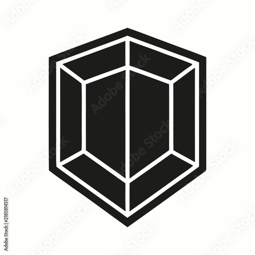 Abstract shield icon or gemstone logo design