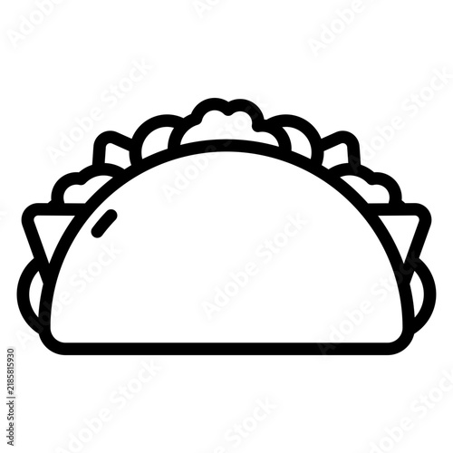 Taco mexican food outline icon