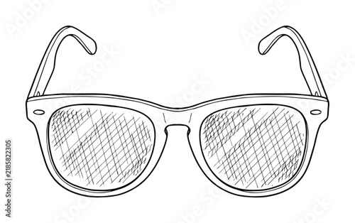 Bild auf Leinwand Hand-drawn of classic wayfarer style sunglasses