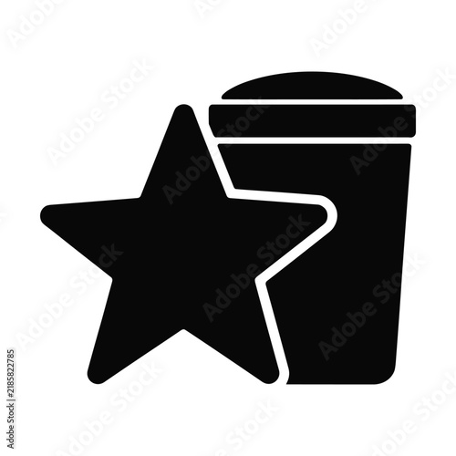 Star cup award silhouette black symbol representing winner success and quality achievement