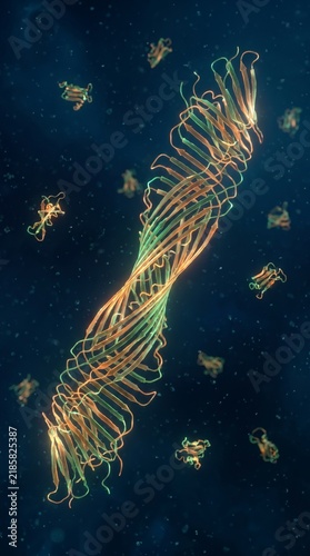 Protein Beta Sheet Structure Animation and Molecules