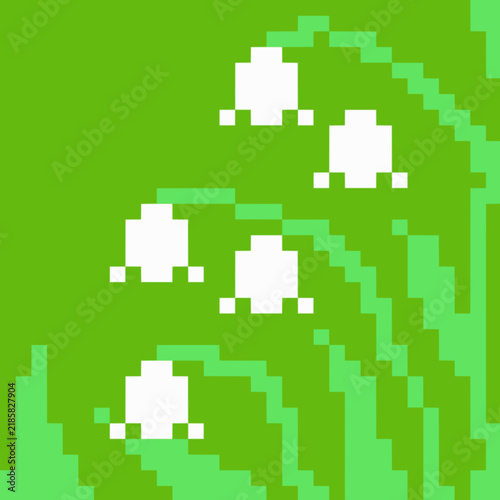  Lily of the Valley Pixel Art Vector Illustration