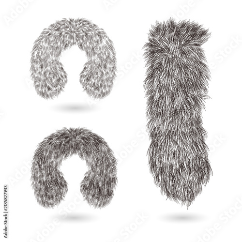Foto Three fur collars isolated on a transparent background