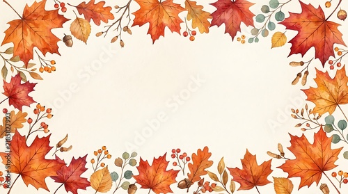 Autumn Leaves Border Background Illustration