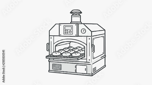 Bread Baking in Professional Commercial Oven with Digital Controls